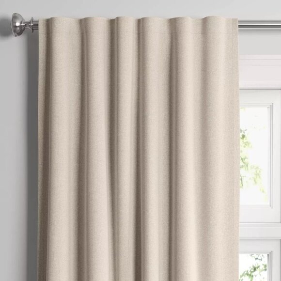 Threshold Aruba Blackout Rod Pocket Natural Single Curtain Panel 50" x 95" - Picture 2 of 7
